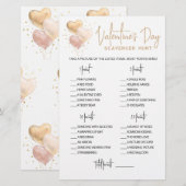 Editable Scavenger Hunt Valentijnsdag game (Voorkant / Achterkant)
