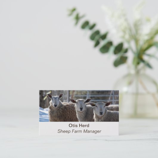 Editable Sheep Farmer Butcher Visitekaartje (Staand voorkant)