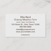Editable Sheep Farmer Butcher Visitekaartje (Achterkant)