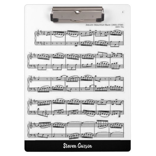 Editable Sheet Muziek en Naam Klembord (Voorkant)
