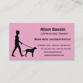 Editable Silhouette Dog met Lady Trainer Visitekaartje (Voorkant)