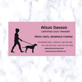 Editable Silhouette Dog met Lady Trainer Visitekaartje