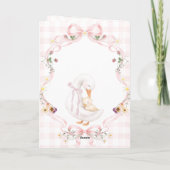 Editable Silly Goose Baby Shower Pink Bow Bedankkaart (Achterkant)