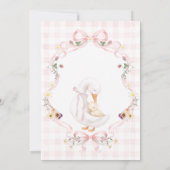 Editable Silly Goose Baby Shower Pink Bow Kaart (Achterkant)