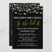 Editable Silver Gold Sparking Lights Afstuderen Kaart (Voorkant / Achterkant)