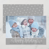 Editable Silver Grey & White PRETTIGE FEESTDAGEN S Feestdagenkaart (Voorkant / Achterkant)