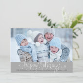 Editable Silver Grey & White PRETTIGE FEESTDAGEN S Feestdagenkaart (Staand voorkant)