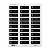 Editable Silver Star Return Address Etiket (Full Sheet)