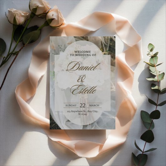 Editable simple wedding invitation feestdagenkaart
