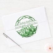 Editable Small Green Heirloom Tomaten Ronde Sticker (Envelop)