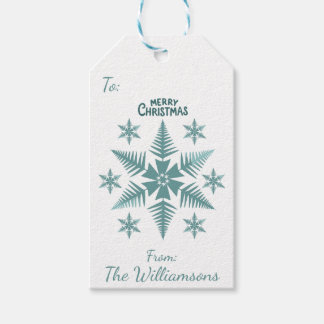 Editable Snowflake Christmas/Holiday Cadeaulabel
