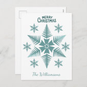 Editable Snowflake Christmas/Holiday Feestdagenkaart (Voorkant / Achterkant)