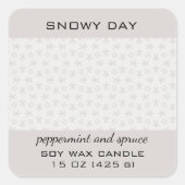 Editable Snowy Day Snowflake Pattern Product Vierkante Sticker (Voorkant)
