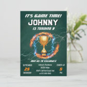 Editable Soccer Birthday Party Invitation Kaart (Staand voorkant)