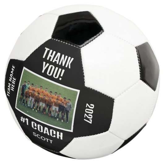 Editable Soccer Coach Appreciation Team Design Voetbal (Drie kwart)