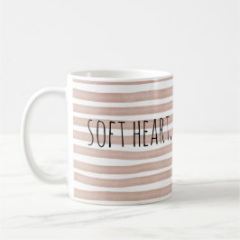 Editable Soft Heart Strong Soul Minimal Quote Mug Koffiemok