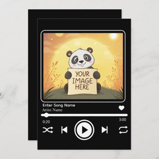Editable Song Music Player Template Kaart (Voorkant / Achterkant)