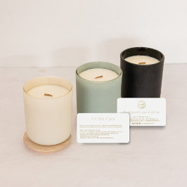 Editable Soy Candle Care Kaart met logo White