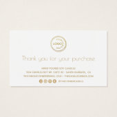 Editable Soy Candle Care Kaart met logo White (Achterkant)