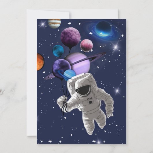Editable Space Birthday Kaart (Achterkant)