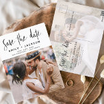 Editable sparen de Datum Handgeschreven Foto Briefkaart<br><div class="desc">Editable Modern en legant Handgeschreven de Foto van het Manuscript sparen de Kaart van de Weddenschap van de Datum. Sparen de datumuitnodigkaart omvat een chic en stijlvolle typografie met een eenvoudig en minimalistisch ontwerp op een witte achtergrond die u uw aangepast afbeelding van de de fotografie van het verloving kunt...</div>