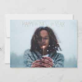 EDITABLE Sparkly Gold Happy New Year Kaart