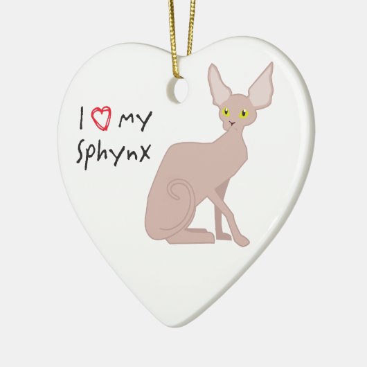 Editable Sphynx-kerstversiering Keramisch Ornament (Links)