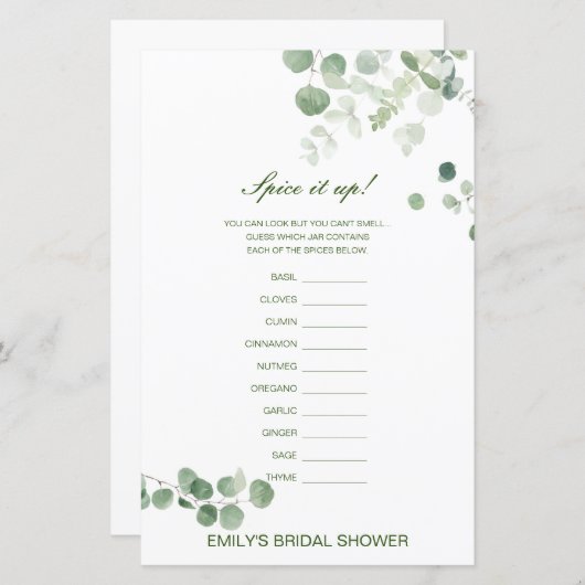 Editable Spice is omhoog, noem het Vrijgezellenfee (Voorkant / Achterkant)