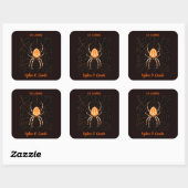 Editable  Spider in een Bookplaat van het Web Vierkante Sticker (Vel)