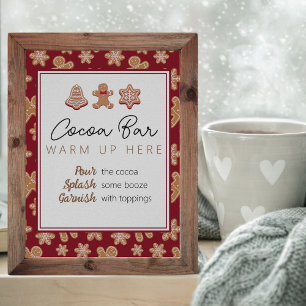 Editable Spiked Hot Cocoa Bar Sign Cookie Exchange Poster