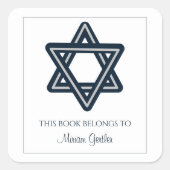 Editable Star van David Vierkante Sticker (Voorkant)