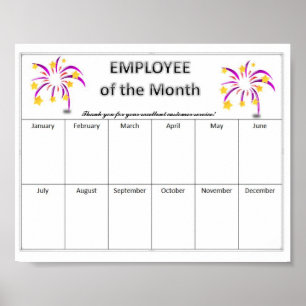 Editable Starburst Employee of the Month Poster