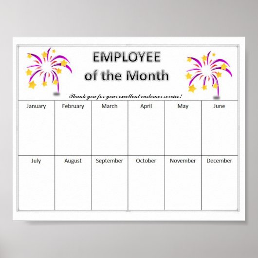 Editable Starburst Employee of the Month Poster (Voorkant)