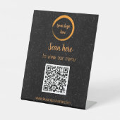 Editable Sterrennacht Contactless QR Code Menu Reclamebord Met Voetstuk (Voorkant)