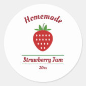 Editable Strawberry Jam Label Sticker (Voorkant)