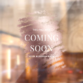Editable Stylish Bronze Business Coming Soon Raamsticker (Vel 2)