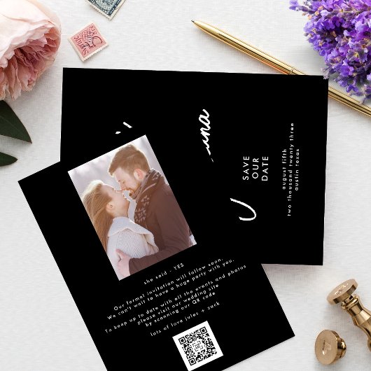 Editable Stylish NAMES | Aangepaste foto Save The Date