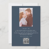 Editable Stylish Photo Custom Navy Blue White Save The Date (Achterkant)