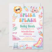 Editable Summer Splish Splash Baby Shower Party  Kaart (Voorkant)