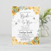Editable Sunflower Bride to Bee Vrijgezellenfeest Kaart (Staand voorkant)