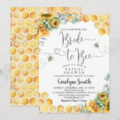 Editable Sunflower Bride to Bee Vrijgezellenfeest Kaart (Voorkant / Achterkant)