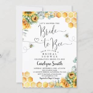 Editable Sunflower Bride to Bee Vrijgezellenfeest Kaart