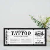 EDITABLE Tattoo Get Inked Cadeaubonkaart Cadeaubon Kaart (Staand voorkant)