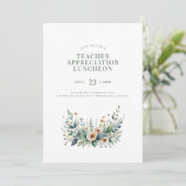 Editable Teacher Event Invitation – Appreciation o Kaart (Staand voorkant)