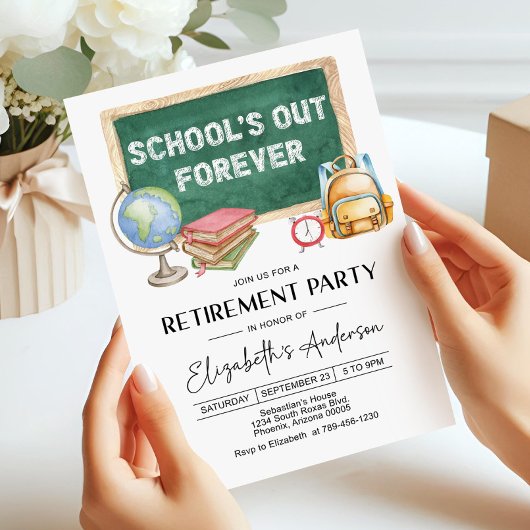 Editable Teacher Retirement Party Invitation (Digi Kaart