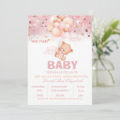 Editable Teddy Bear Hot Air Ballon Baby shower in Kaart (Staand voorkant)