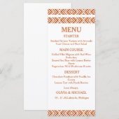 Editable Template African Print Wedding Menu (Voorkant / Achterkant)