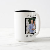 Editable Text and Custom Photo Valentine's Day  Tweekleurige Koffiemok (Voorkant rechts)