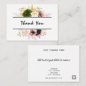 Editable Text Floral Dank u, Welkom, Home gemaakt Notitiekaartje (Voorkant / Achterkant)