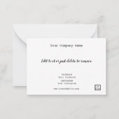 Editable Text Floral Dank u, Welkom, Home gemaakt Notitiekaartje (Achterkant)